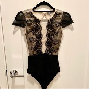 Charlotte Russe lace sheer bodysuit
